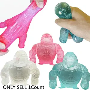 Random Color Monkey Design Squishy Slow Rising Stress Ball, 1 Count Malt Sugar Balls Sensory Fidget Toy, Hand Sensory Toy for Relaxation, Stress Relief Squishy