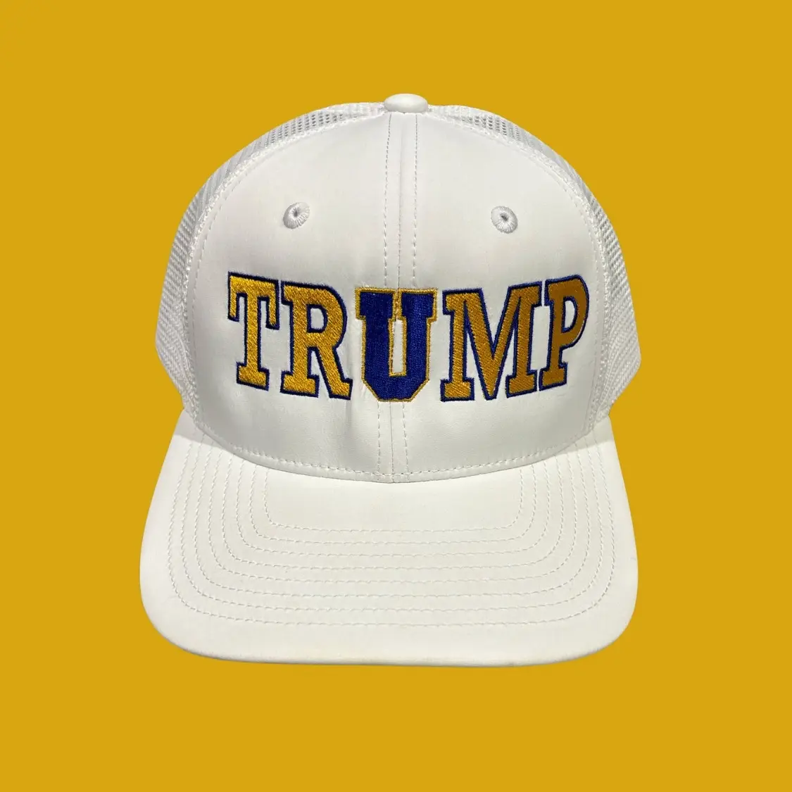 Sport-Tek Blue And Gold Trump Trucker Hat