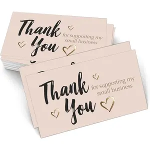 120 Thank You For Supporting My Small Business Cards,  Foil Business Card Size 3.5" x2", Thank You Cards for Online Retail Shop, Small Business, Customer Package Inserts