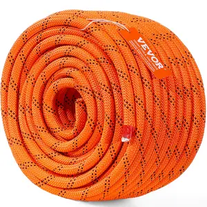 Dual Twisted Polyester Cord, 1/2 inch by 120 feet, 48-Strand, 8000 LBS Tensile Strength, Multi-Use Outdoor Rope for Arborist Activities, Hiking, Swinging, Rappelling, and Rescue, Or
