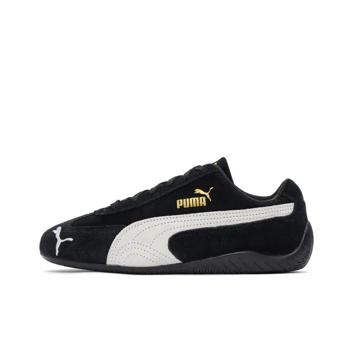 Black-White Contrast Lace-Up Slim Racing Flat Casual Sports Athletic Walking Shoes - Soft Suede Upper, Thin Padded Black Ankle Collar, Breathable Sweat-Resistant Lining, Low-Profile Light Cushion Insole for City Daily Walking & Vintage Street Outfits