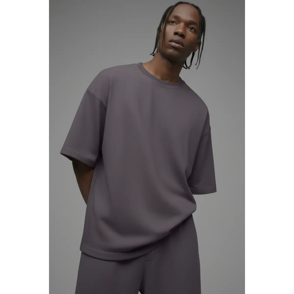 410 Oversized Fleece Tee - Purple