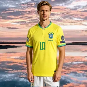 2022 World Cup Brazil Fan Edition Home ShortSleeve 10 JR Soccer Jerseys