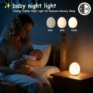 Night Light for Kids Egg Night Light for Baby Nursery,  7 color changes  & 30-Min Timer Portable Nursery Night Lamp forBaby Nursery & Kids Bedroom,DIY Hand-Painted Custom Lamp