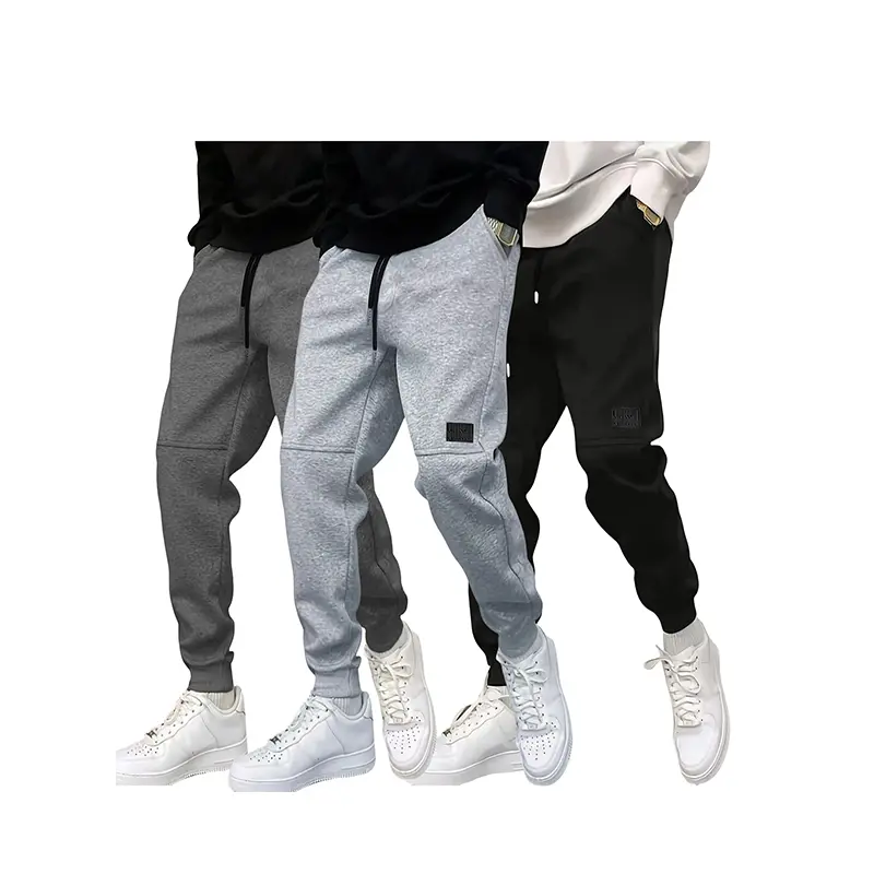 Men's 2-Pack Thermal Fleece-Lined Joggers, Fitted Winter Sweatpants with an Elastic Waist for Outdoor Running & Sports, Friends, Family, Polyester, Solid Colors, Outdoor Sport, Athletic Men's Sports Joggers, Thermal Wear