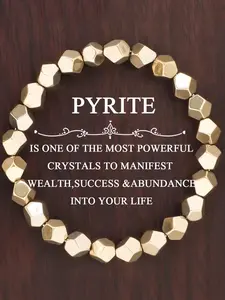1pc Handmade Native Pyrite Bracelet, Multifaceted Bohemian Beads, Symbolizes Wealth and Abundance, Inner Strength Chakra Jewelry, A Vintage Spiritual Jewelry, Perfect Gift for Valentine's Day and Mother's Day, Bracelet Beads, Spiritual Jewelry.