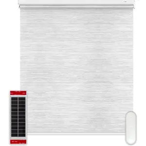 Yoshade Motorized Roller Blinds Shade, 100% Blackout Free Stop Window ShadesBlackout Smart Roller Shades, Cordless Rechargeable Automatic Blinds for Home Office (Grey, 35 x 72in)