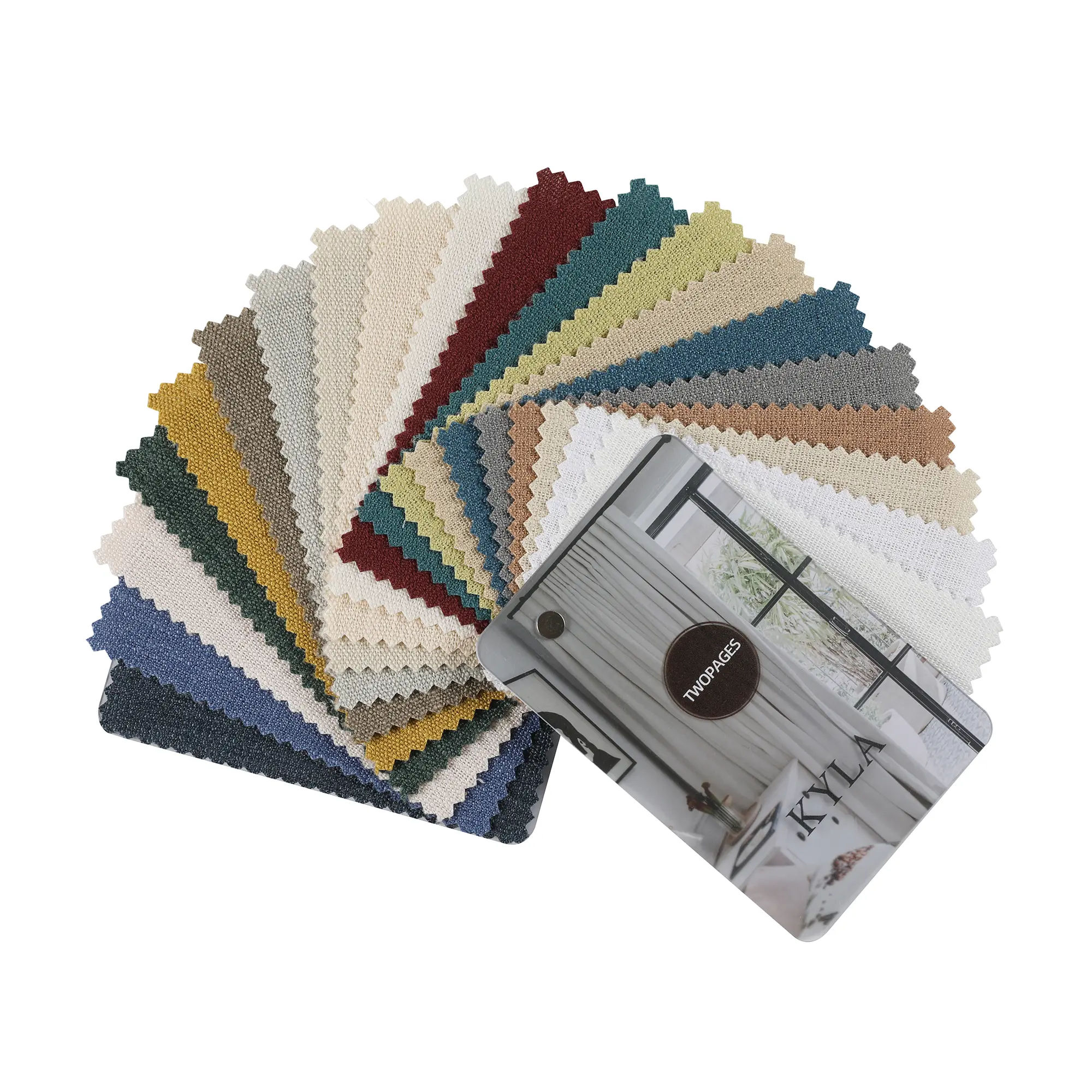 TWOPAGES Kyla Faux Linen Lightweight Curtain Fabric Swatch Booklet - Solid, 90% Polyester 10% Linen, 230 gsm, Durable, Skin-Friendly, Breathable for Burgundy & Yellow Curtains, Burgundy Curtains