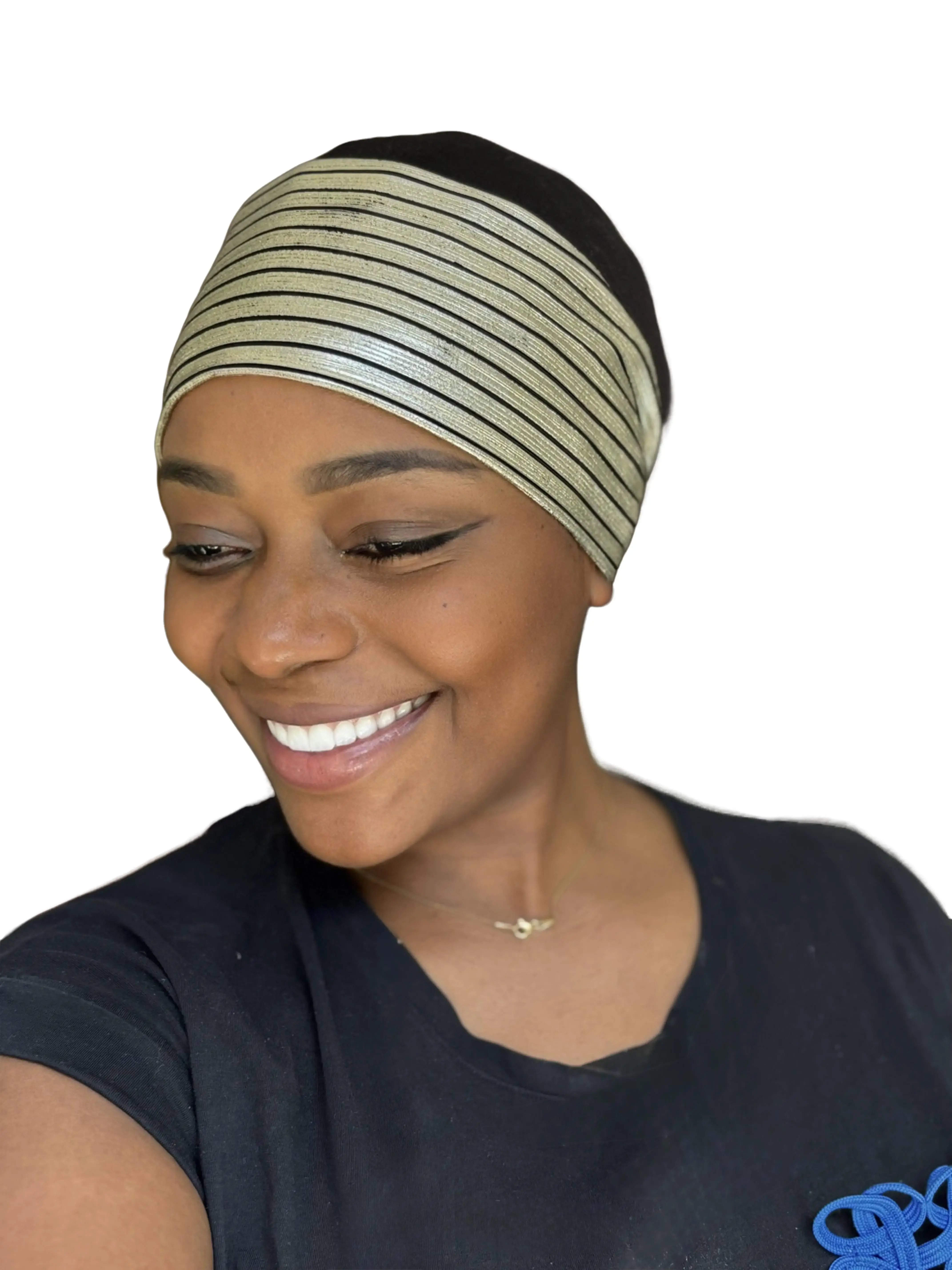 Pre-Styled Chic Bandana - Jersey Knit 22" Head Circumference Medium Size Versatile Design for Casual Outings & Effortless Style Upgrade