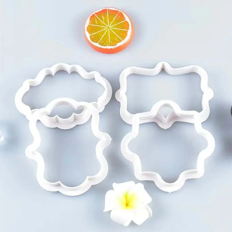 4pcs Personalized Name Plate Cookie Cutter for Customized Cookies at Birthday Wedding and Baby Shower Parties Baking Utensils & Accessories