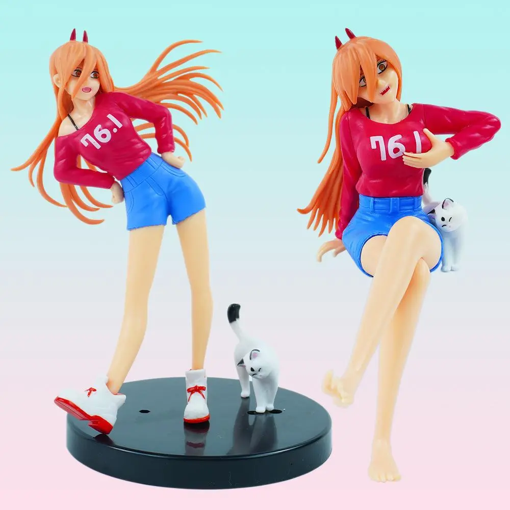 16cm High-Grade Heat-Resistant Anime & Manga PVC Figure Set - Denji Toy, Motherland Version Power Figure, Pochita, Makima Boxed Models, Pressed Instant Noodles Scene Ornaments with Regular Cleaning Note, Power Figure (Motherland Version)
