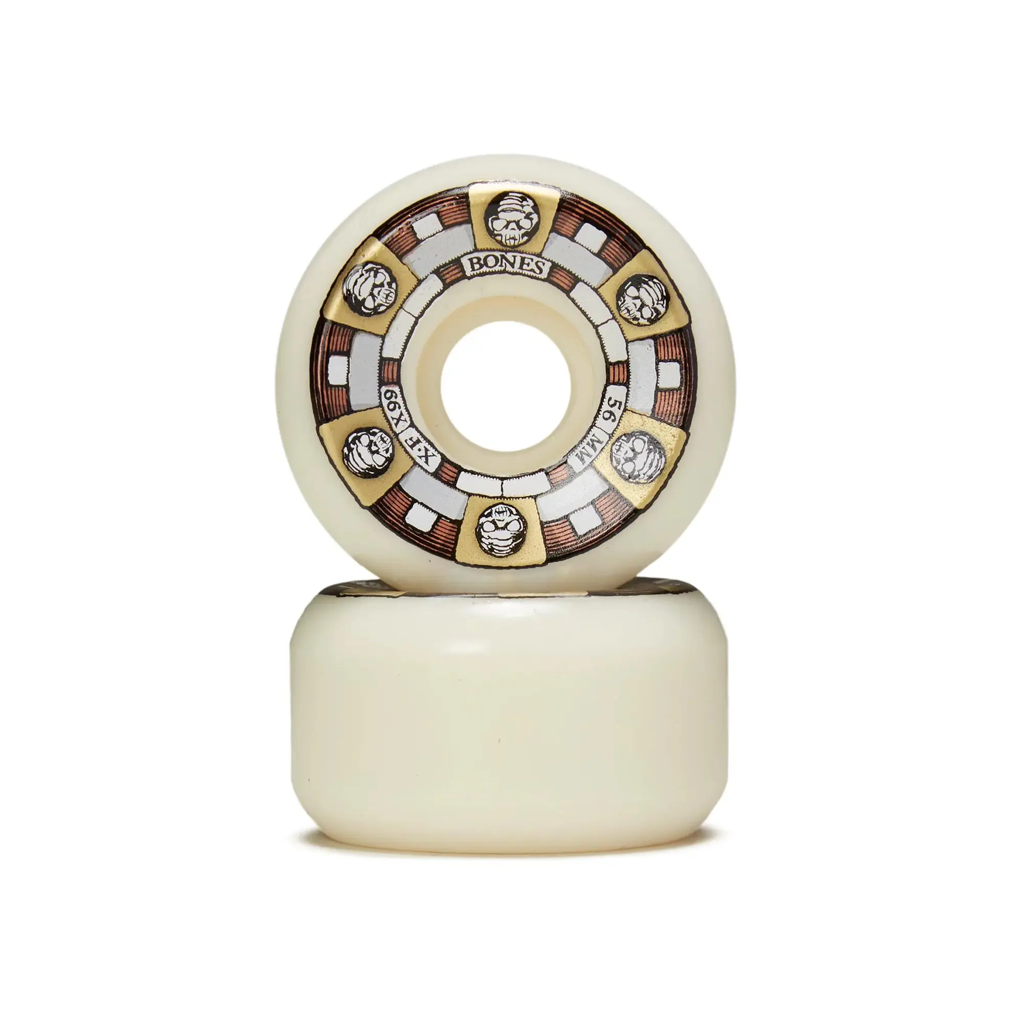 56mm Bones X-Formula Timeless 99a V5 Side cut Skateboard Wheels Set of 4