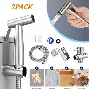 Stainless Steel Toilet Shattaf Sprayer - Handheld Shower Head with Hose,Fits US Standard 7/8" Toilet， Toilet Bidet Attachment for Bathroom Use, Bathroom Bidet Sprayer water pressure control outdoorfun hand cloth diaper bidet sprayer kit Pull Out Faucet