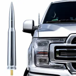 ALUMINUM Alloy Bullet-Style Car Antenna Decoration, Universal Short Antenna Accessory for Cars and Pickup Trucks, Compatible with Ford, Dodge, Chevrolet, GMC, Jeep, Toyota and More