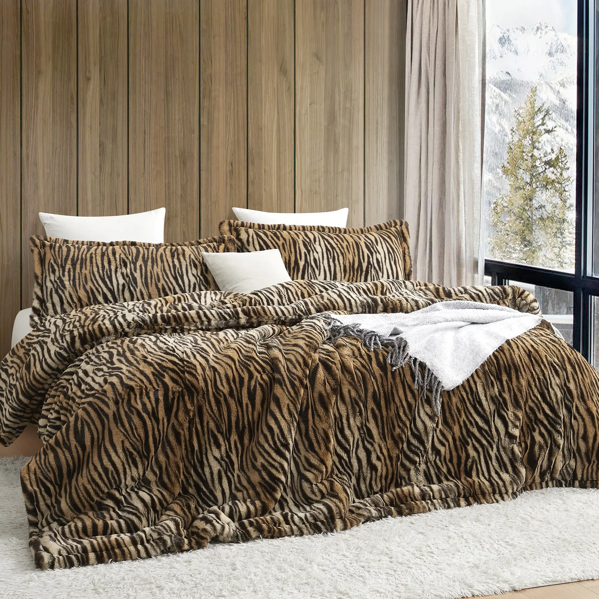 There's a Bengal in My Bed - Coma Inducer Oversized Comforter Set - Black and Orange Stripes