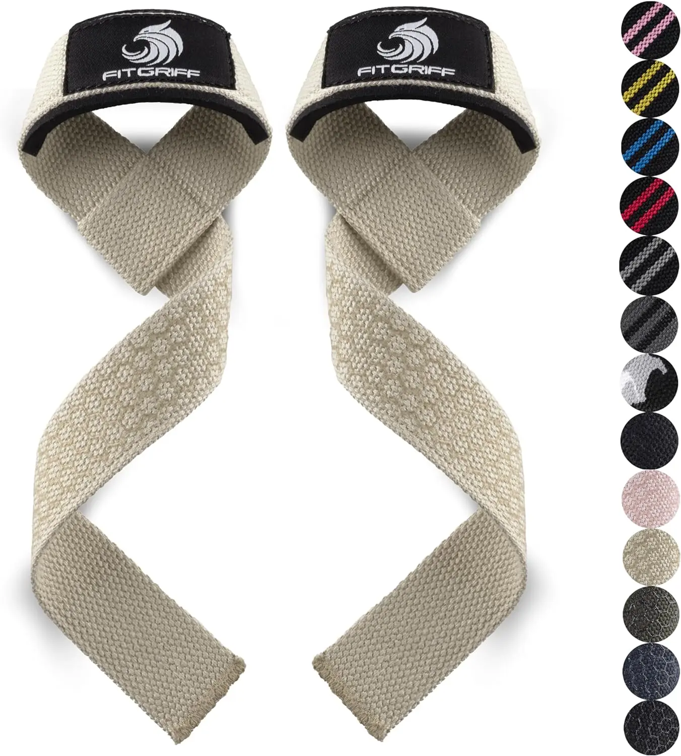 Fitgriff® Lifting Wrist Straps for Weightlifting, Gym, Deadlift, Workout (Made of Premium Cotton & Padded) - Men & Women Fitgriff