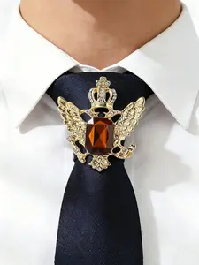 Men's Fashion Elegant Tie Clip Scarf Clip, Bold Eagle DIY Tie Holder, Creative Hollow Design, Perfect for Stage, Weddings, Parties, Birthdays