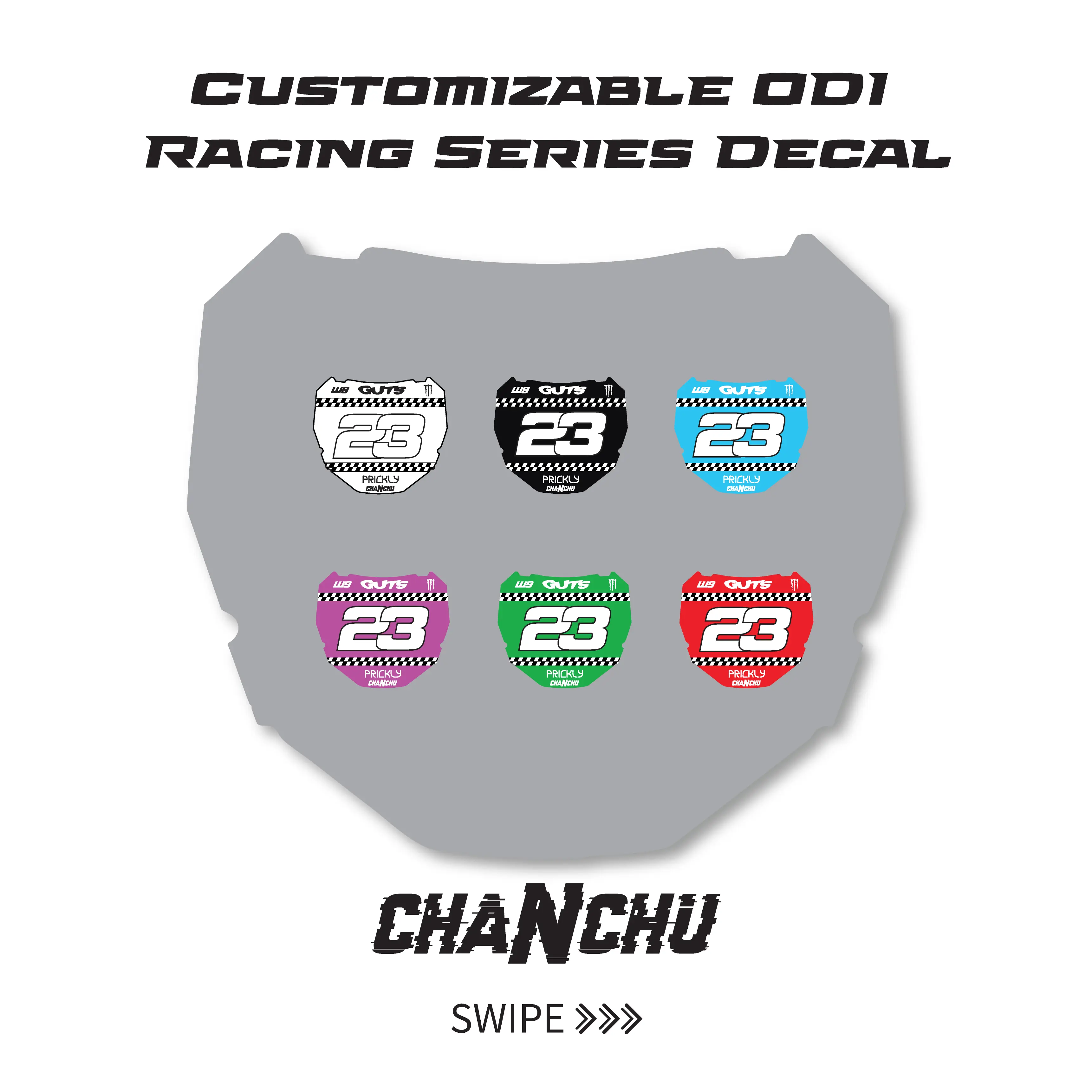 Customizable Racing Series ODI E-Bike Number Plate Decal - Made to order Customizable Racing Series ODI E-Bike Number Plate Decal - Made to order