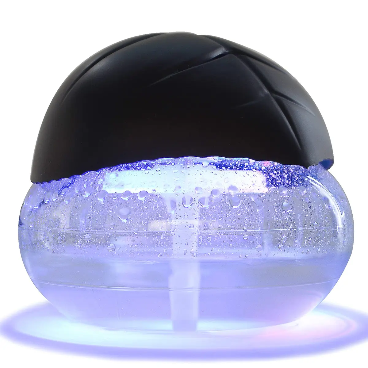 Black Air Purifier - Water Filter Air Cleaner with Oil-Aroma Boost, Essential Oil Diffuser, LED Night Light - For Home Smoke and Pet Odors
