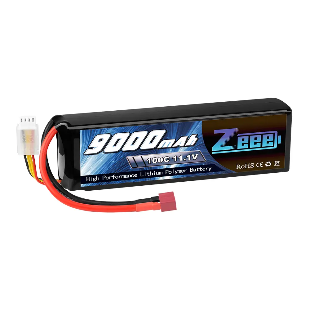 Zeee 11.1V 3S Lipo Battery 100C 9000mAh Deans Connector Soft Case Battery with Metal Plates for RC Car Truck Tank Racing Hobby Models