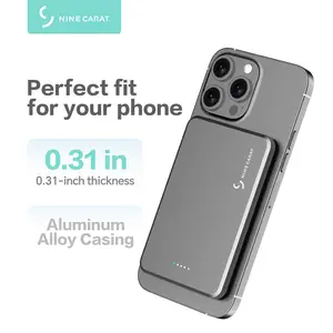 Ultra-Slim 5000/10,000mAh Power Bank, Wireless Fast Charging for iPhone 17-12 / Apple Watch, Card-Style, Black Friday Deal, Custom Engraving Available