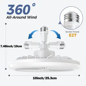 Ceiling Fan Light with LED Lights, 3 Adjustable Gears, Remote Control Available, E27 Socket Ceiling Fan, Suitable for Kitchen, Bedroom, Storage Room, Living Room, and Small Spaces, Living Room Ceiling Fan
