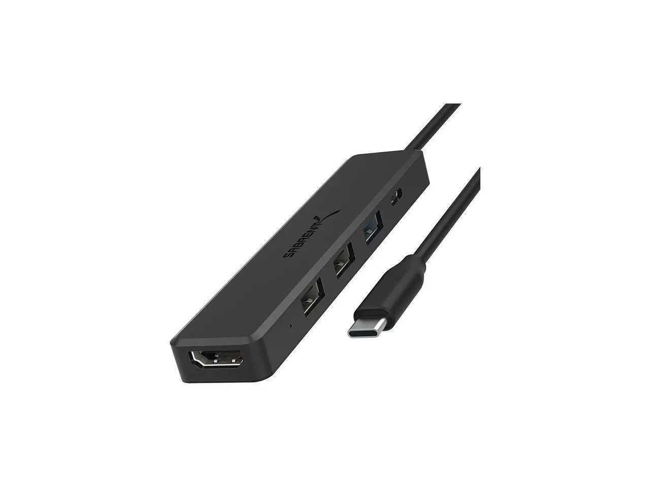 SABRENT Multi-Port USB Type-C Hub with 4k HDMI | Power Delivery (60 Watts) | 1 USB 3.0 Port | 2 USB 2.0 Ports (HB-TC5P)