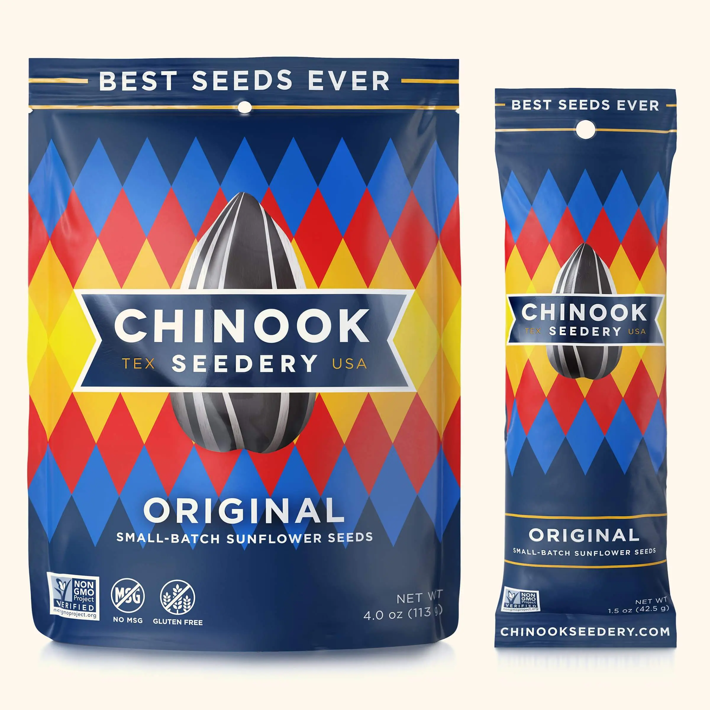 Chinook Original Sunflower Seeds, 12-Pack (4oz Bags) - Healthy, Vegetarian, Keto-Friendly, Sugar-Free, Gluten-Free, Non-GMO Project Verified, Low Sodium, High Protein, Cupboard-Stable Diet Snacks