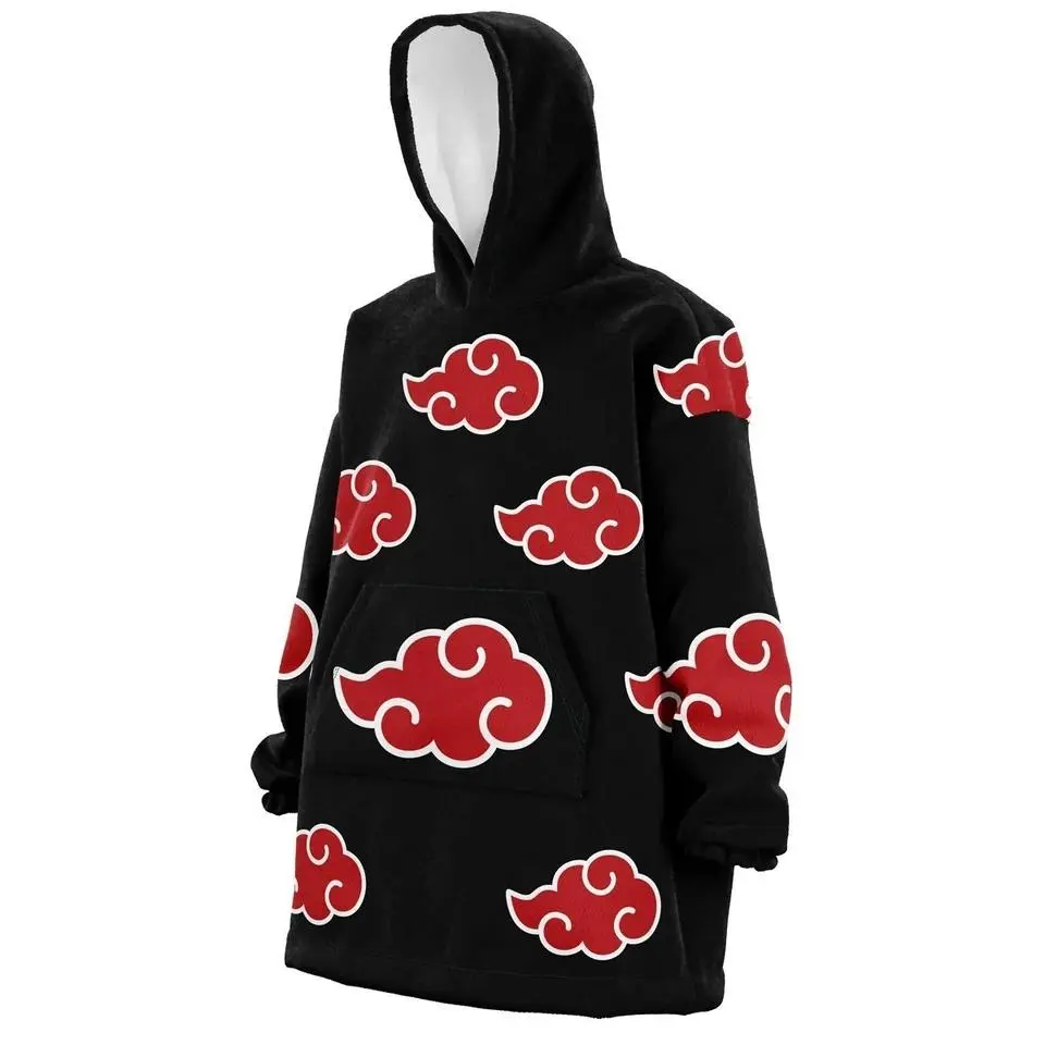 Akatsuki Hoodie Blanket Oversized Wearable Soft Warm Cozy Naruto Anime Gift
