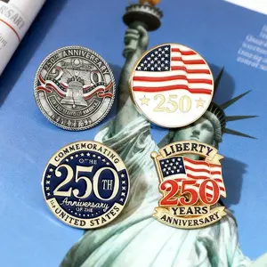 1 pc 2026 American Independence Day 250th Anniversary Commemorative Eco-Friendly Alloy Droplet Badge Honor Pin, Unique Design & Durable Material