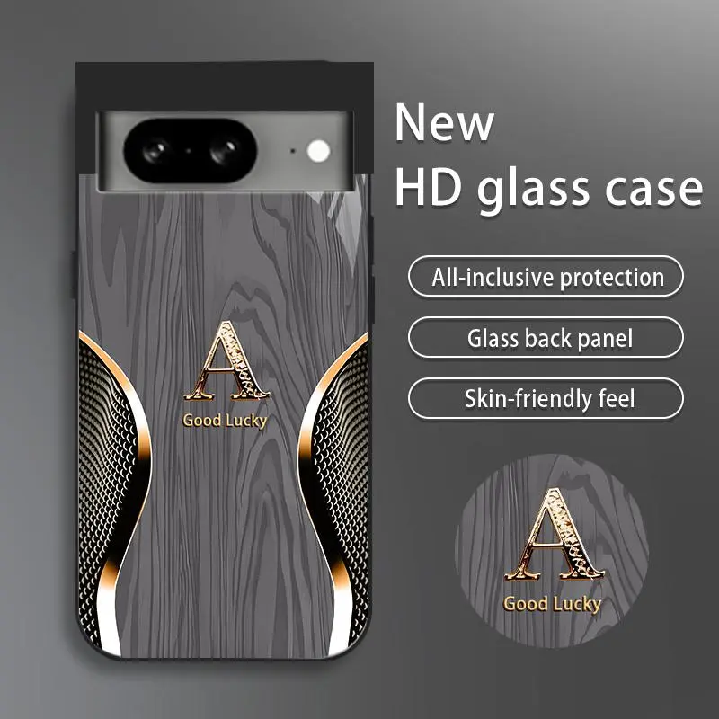Premium Smartphone Casing for Google Pixel 8a - Brand-New, Drop-Proof, Fingerprint-Resistant, Sophisticated Minimalist Design, 26 English Letter Options, Handheld Devices Protection (YM99)