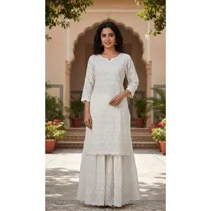 Off White Gharara 2 Piece Set