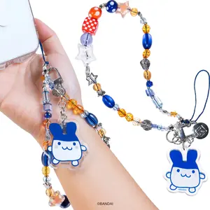 Tamagotchi [Mimitchi] Beaded Strap with Detachable Keychain - Phone Charm Accessory Cute Chain Lanyard Aesthetic Decor Y2K for Bag Airpods Camera Pendants Smartphone