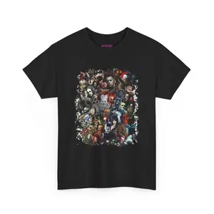 Horror Slashers Pennywise, Freddy, Chucky Many More on Classic Cotton T-Shirt