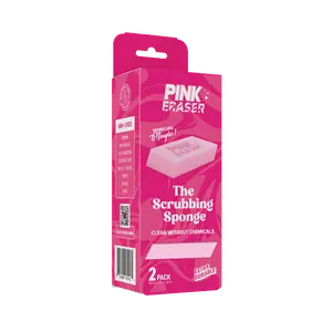 Pink Eraser The Scrubbing Sponge - Versatile Cleaning Tool for Various Cleaning Needs Pack