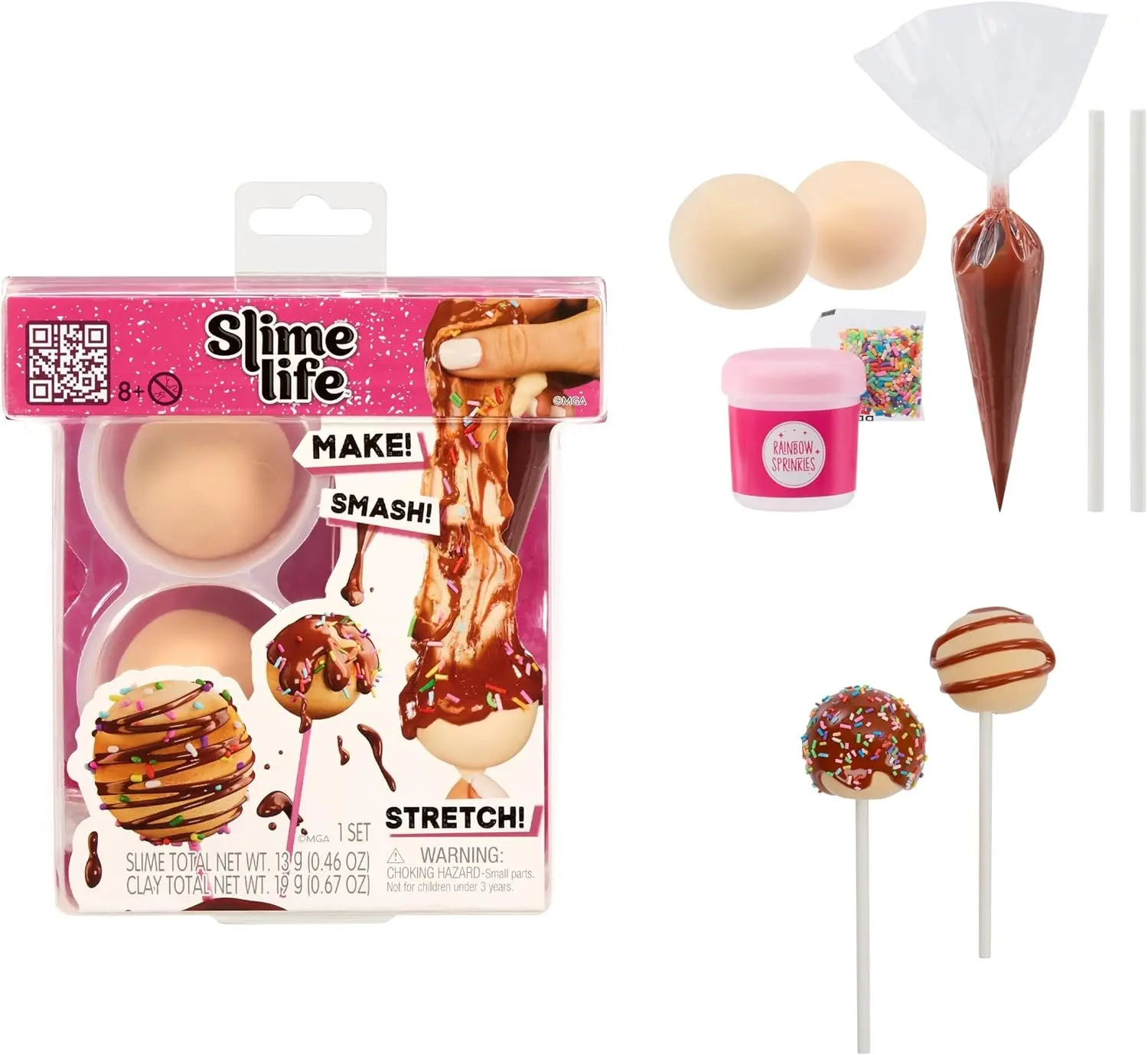 Slime Life Cake Pop DIY Slime Kit - Unboxing Ingredients to Make, Smash, and Stretch Your Food Slime, Ages 8+