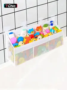 Original 3 Compartment Horizontal Large Openings Bath Toy Organizer for Tub, Capacity Upgrade Bath Toy Storage, for Easy Access and Sorting of Toys, Mesh Baskets, Home Organizer