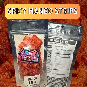 SPICY MANGO BELTS - SPICY, SOUR, SWEET. Snack Candy