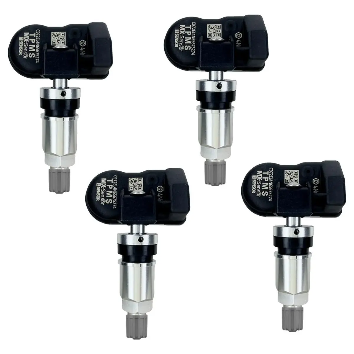 Press-In Type Metal-Rubber Universal Programmable 2-in-1 Dual Frequency 315/433 MHz TPMS Tire Sensors with Flexibility, Interchangeable Valves, Easy Programming & Installation – Overseas Version Auto Replacement Part for Tire Pressure Monitoring System