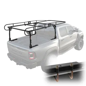 VEVOR Truck Ladder Rack, 1000 LBS / 454 KG Strong Capacity Truck Racks, Non-Drilling / Drilling Installation for Long or Heavy Cargo, 43.3-63 inch Adjustable Width for Kayak, Ladder, Surfboard, Lumber