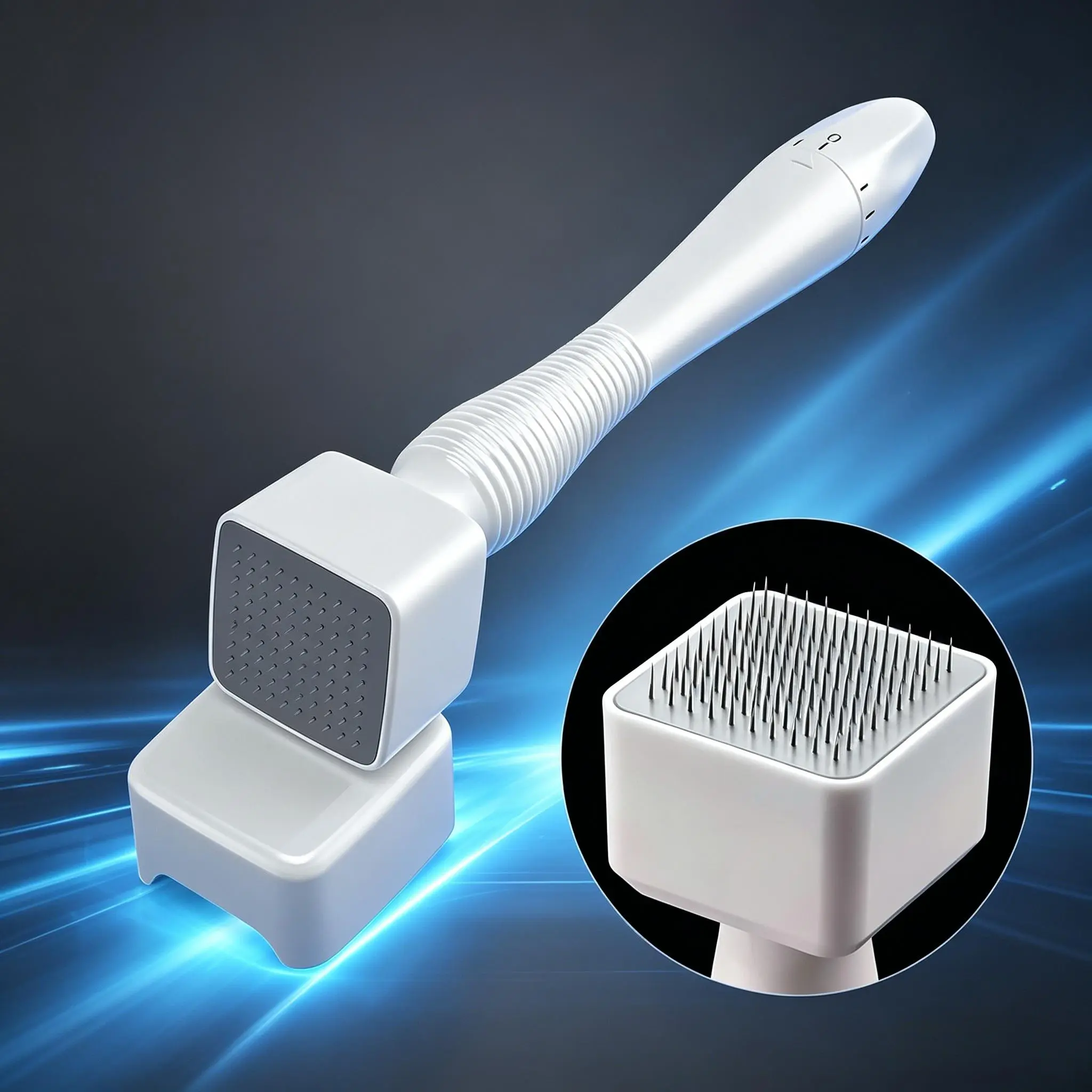 Titanium Microneedling Derma Stamp 0.25mm Facial Beauty Instrument, Beginner-Friendly Skincare Tool with Ergonomic Handle, Portable Lightweight for Versatile Daily Facial & Hair Care, Versatile Use