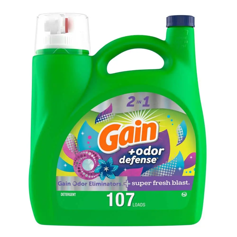 Gain Odor Defense Super Fresh Blast Scent Liquid Laundry Detergent 107 Loads 154 fl oz Eliminates Tough Odors Lasting Freshness Powerful Clean - Gain Laundry Detergent