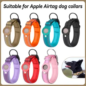 Adjustable Reflective Airtag Dog Collar, Airtag Compatible, Anti-Choke, Anti-Loss, Fits 14-88 Lbs Dogs, Includes Airtag Protective Case, No Locator Included