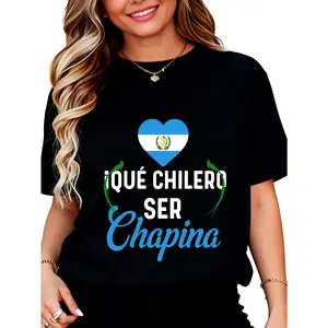 Heart Flag Text Design Print T-Shirt for Women Men Cotton Clothing