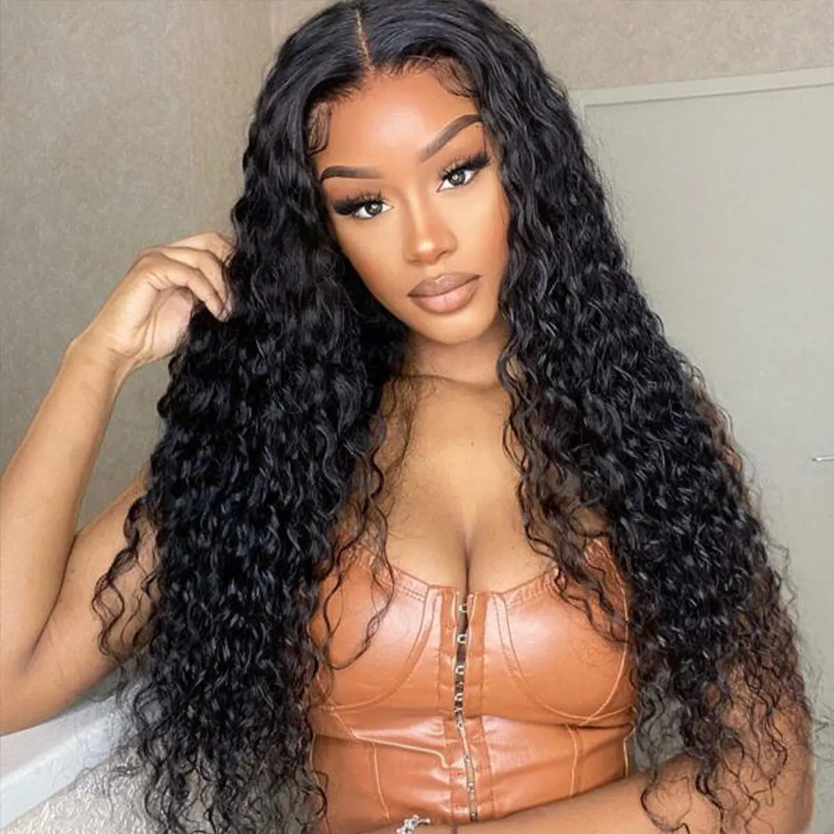 Mscoco Hair Water Wave Wear And Go Glueless Lace Wig 6×5 Pre-bleached Knots Wig Pre Cut Wet And Wavy Wig Hand Tied Wig Human Wig Hair