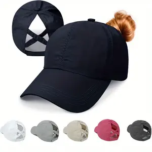 High Ponytail Baseball Hat for Men and Women, Mesh Breathable Quick-Dry, Outdoor Sports Sun Protection, Adjustable Visor Cap