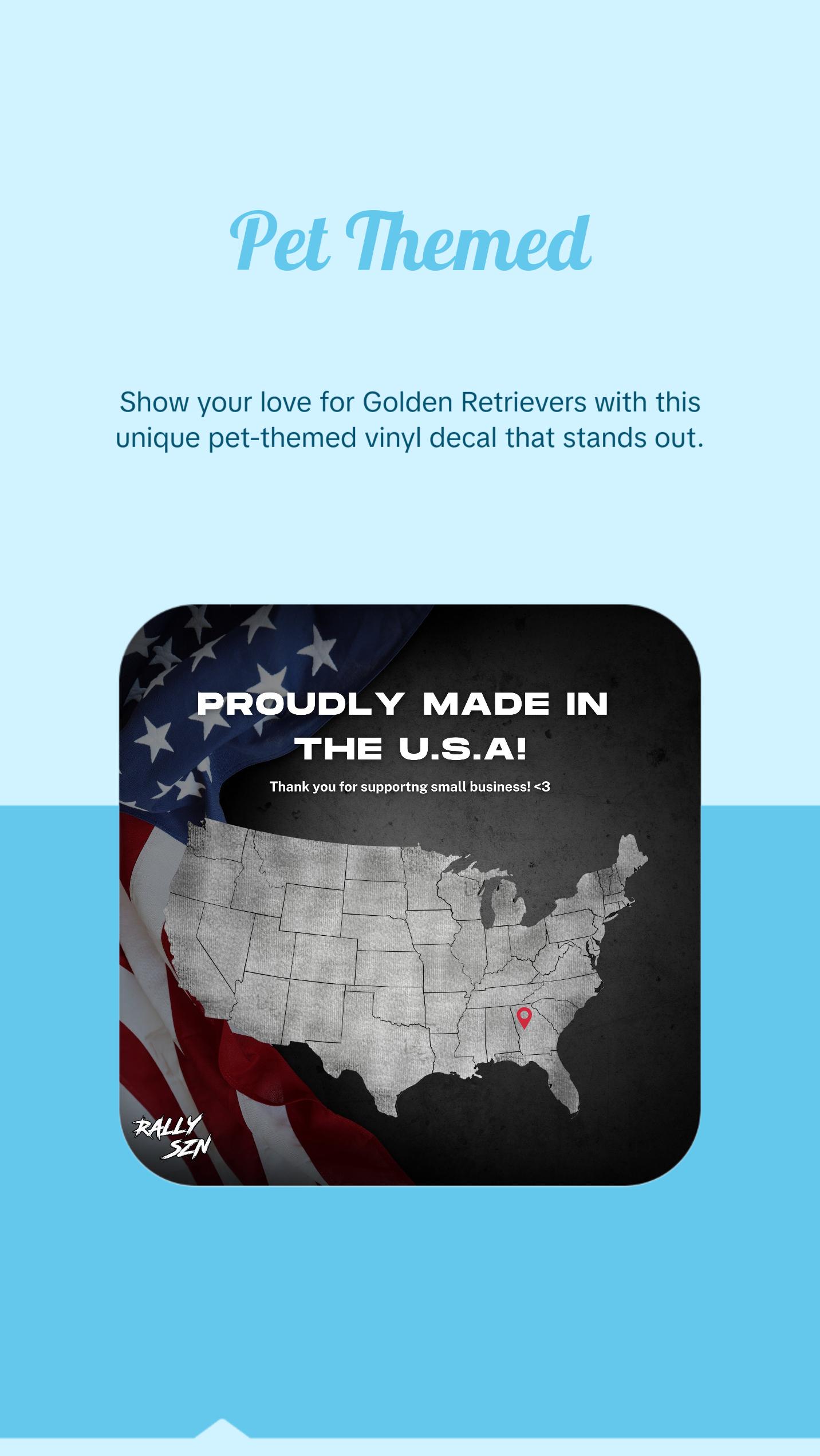 Golden Retriever Love – Pet Car Decal Sticker