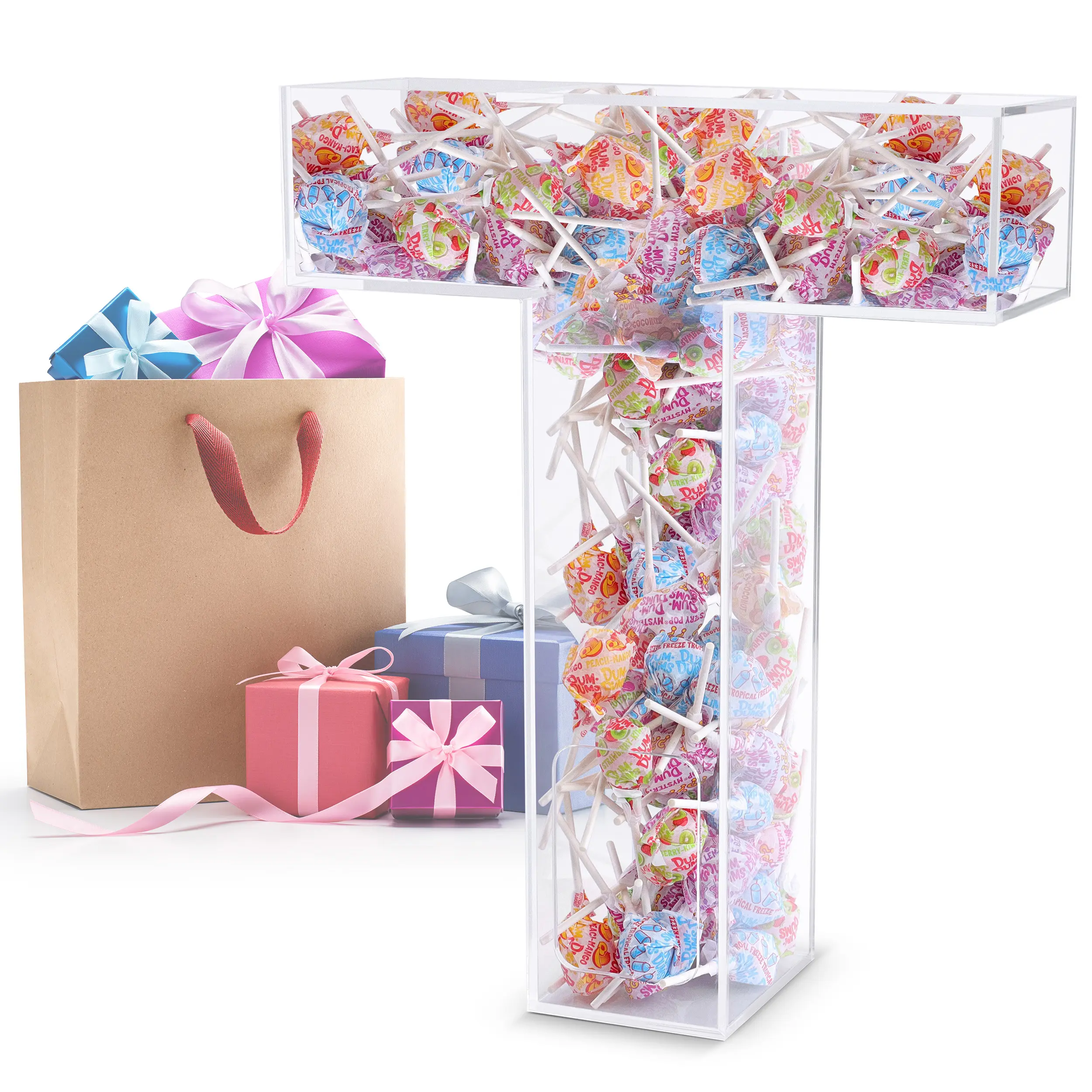 7Penn Acrylic Boxes Letter T Shaped Candy Decor for Wedding Dessert Decoration