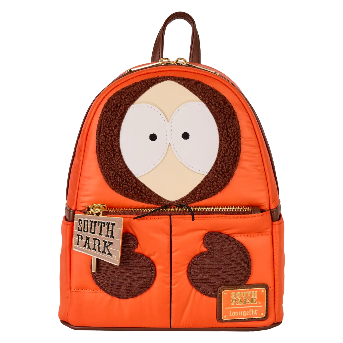 Loungefly South Park Kenny Mini Backpack, Casual Printed Student Daypack with Sherpa, Faux Leather, and Adjustable Straps, Casual Printed Backpack, Student Backpack
