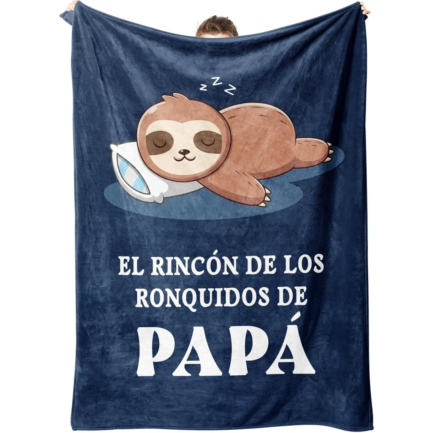 Funny Gifts for Dad, Birthday Gifts for Dad, Papa is Charging Sloth Blanket, Spanish Mexican Dad Gifts for Christmas and Father's Day, Soft Throws Blanket for Dad, Father's Day